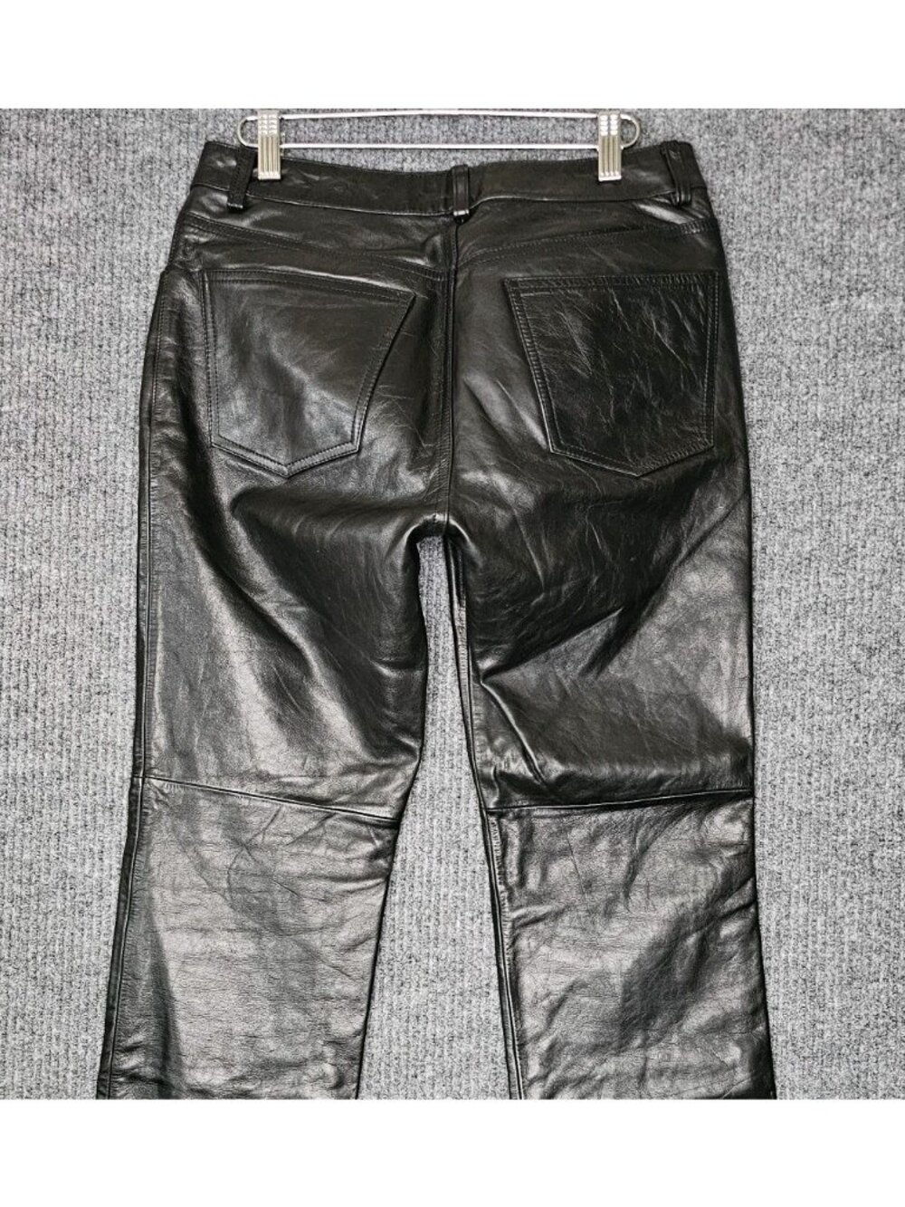 Vintage Gap Leather Boot Cut Pants sz 6 Black Genuine Lining VTG Jeans 29 x 30.5 - Picture 4 of 5
